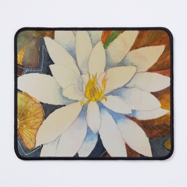Item preview, Single white waterlily watercolour painting designed and sold by esvb.