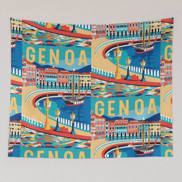 Item preview, Genoa Italy Vintage Travel Tourism  designed and sold by TravelersGems.