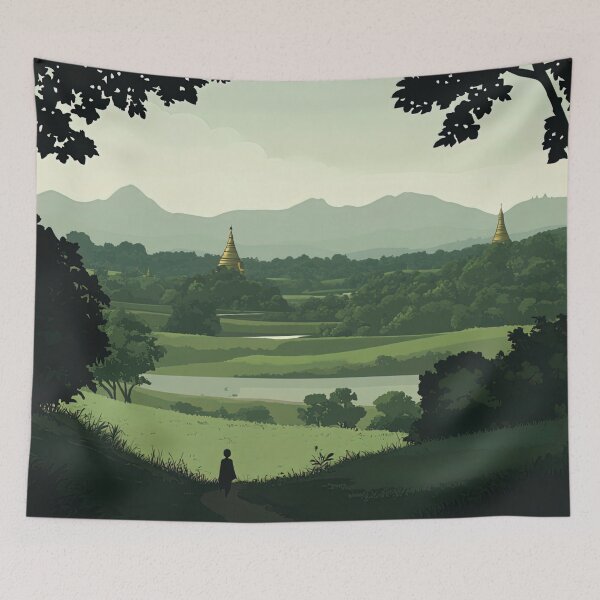 Item preview, Myanmar landscape | Anime style designed and sold by ComicsFactory.
