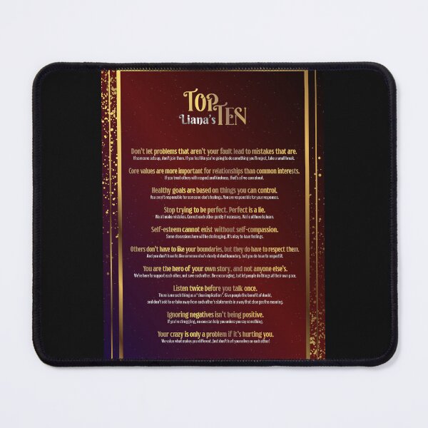 Item preview, Liana's Top Ten Phrases Wine and Gold designed and sold by Liana Kerzner.