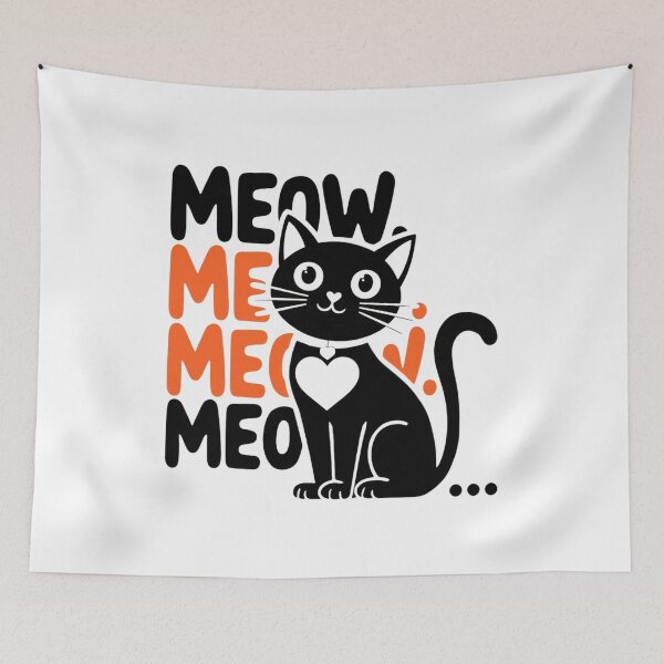 Item preview, Black Cat - Meow Meow? Funny Philosophical  designed and sold by Merch-Kitsune.