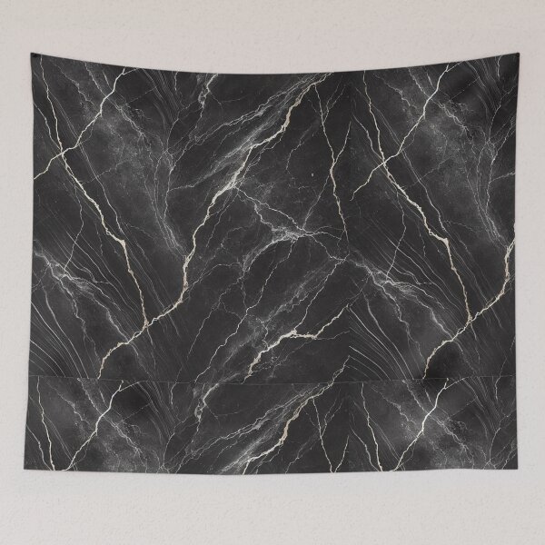 Item preview, Black, white smoke and gold streak marble print designed and sold by HadeeeeL.