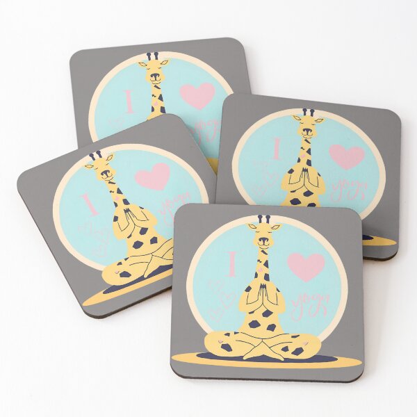 Item preview, “I LOVE YOGA” GIRAFFE DESIGN designed and sold by asudesign.
