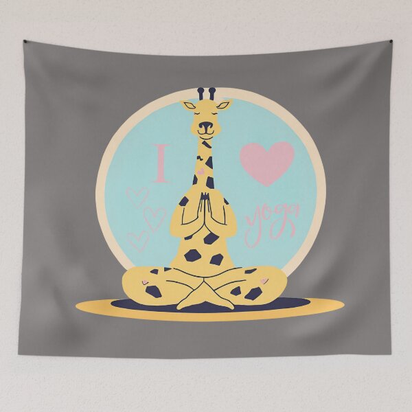 Item preview, “I LOVE YOGA” GIRAFFE DESIGN designed and sold by asudesign.