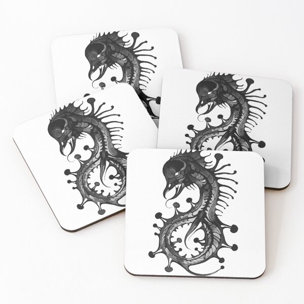 Item preview, Cambrian Alchemist Anatomical Dragon Fossil Black Ink designed and sold by Threehop.