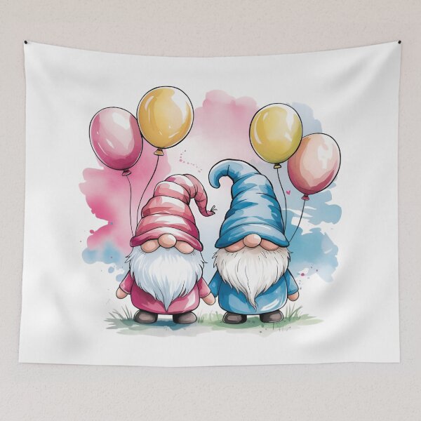 Item preview, Colorful happy gnomes with balloons designed and sold by thBirthday.