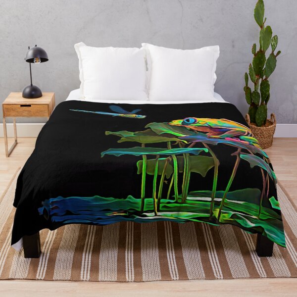 Item preview, Frog and dragonfly in lilly pond designed and sold by bdesignsnz.