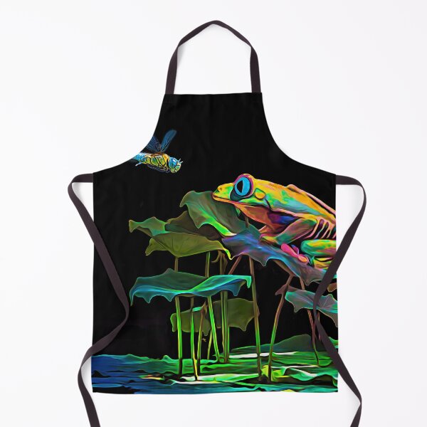 Item preview, Frog and dragonfly in lilly pond designed and sold by bdesignsnz.