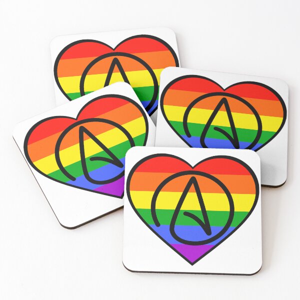 Item preview, Atheist symbol rainbow heart design  designed and sold by Rachel the Artist .
