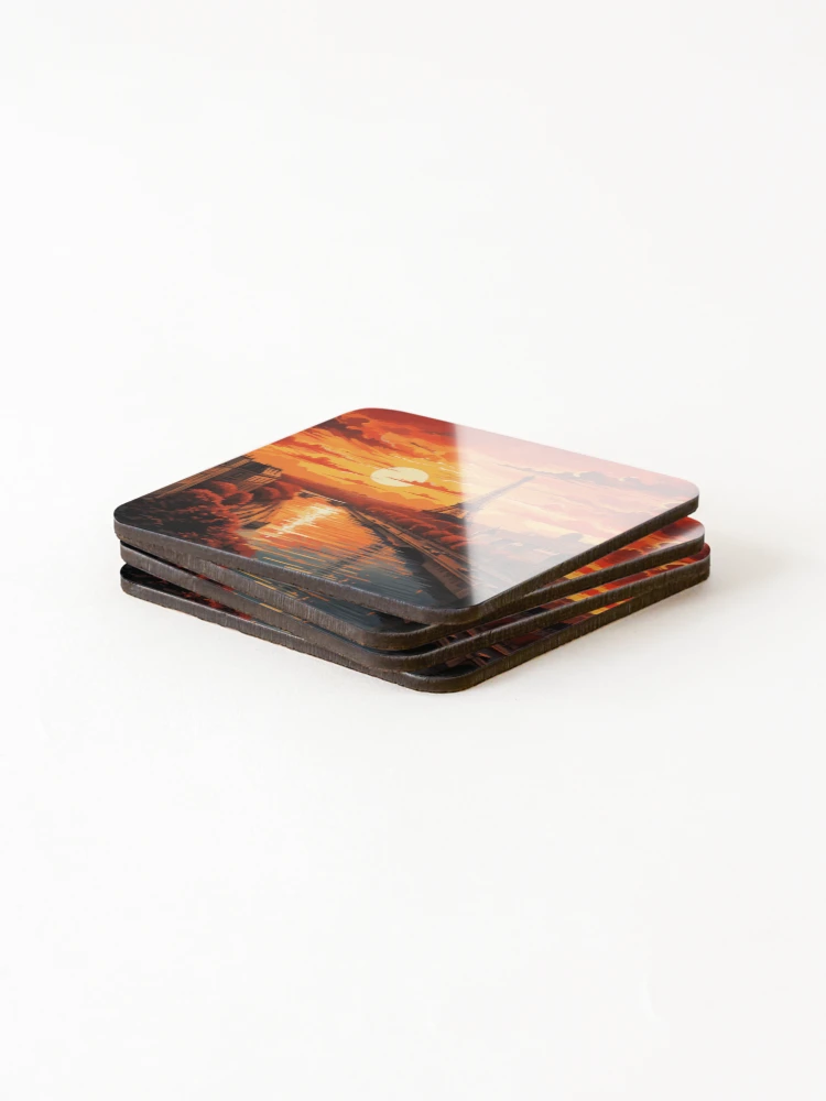 Thumbnail 4 of 5, Coasters (Set of 4), Sunset In Paris designed and sold by Rtymer.