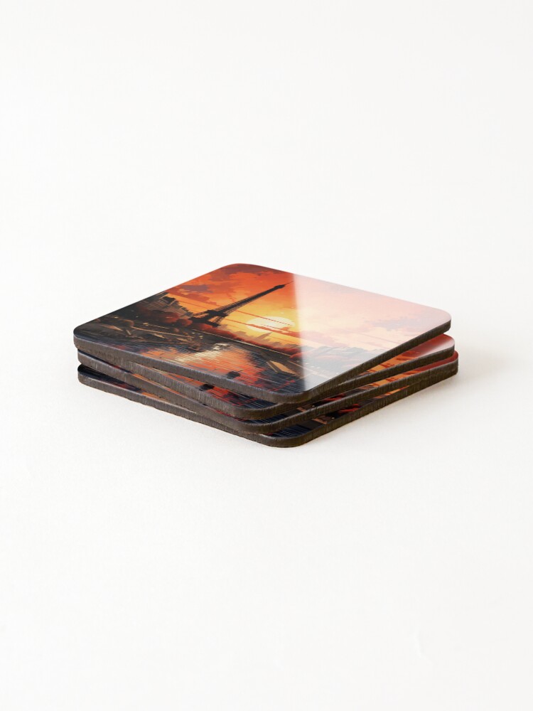 Thumbnail 4 of 5, Coasters (Set of 4), Sunset In Paris designed and sold by Rtymer.