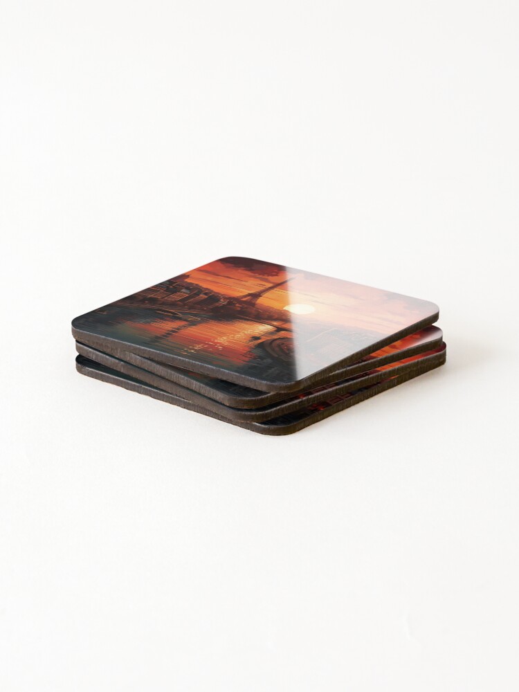 Thumbnail 4 of 5, Coasters (Set of 4), Sunset In Paris designed and sold by Rtymer.