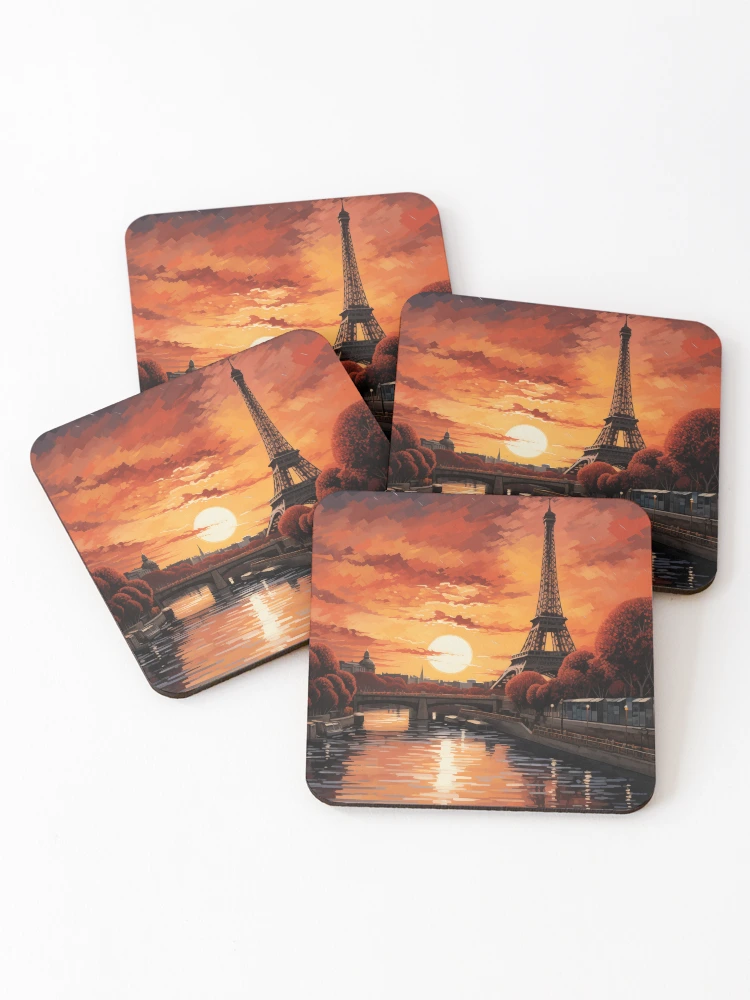 Thumbnail 1 of 5, Coasters (Set of 4), Sunset In Paris designed and sold by Rtymer.