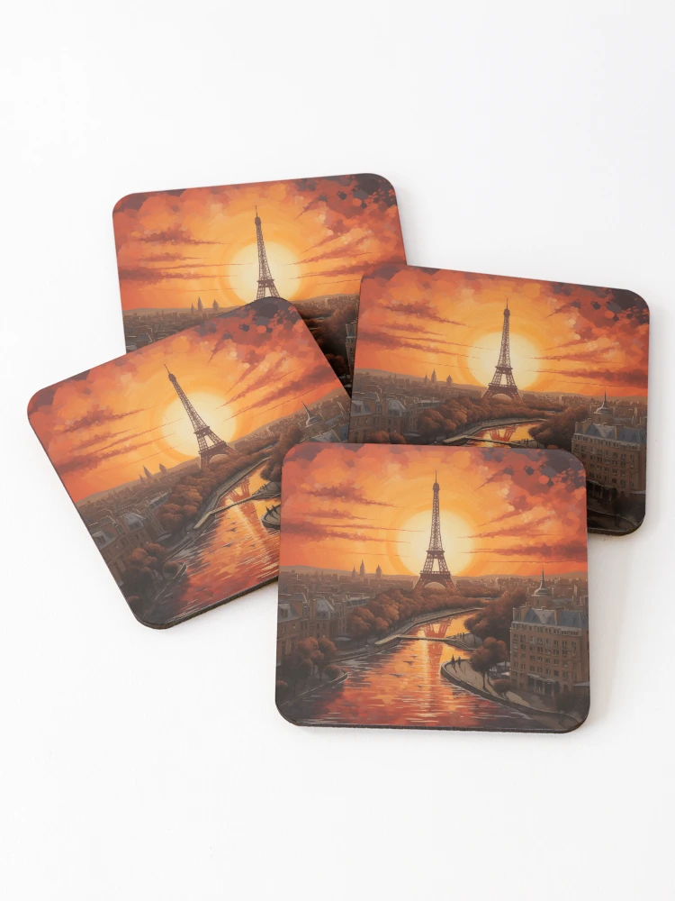 Thumbnail 1 of 5, Coasters (Set of 4), Sunset In Paris designed and sold by Rtymer.