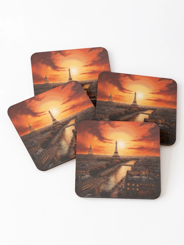 Thumbnail 1 of 5, Coasters (Set of 4), Sunset In Paris designed and sold by Rtymer.