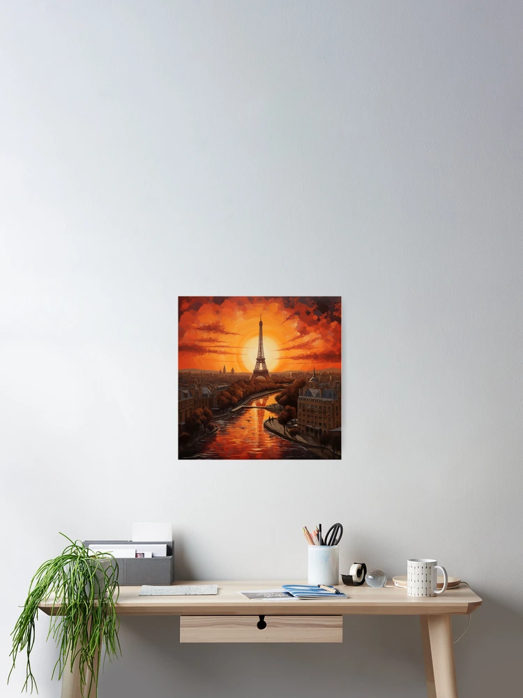 Thumbnail 2 of 3, Poster, Sunset In Paris designed and sold by Rtymer.