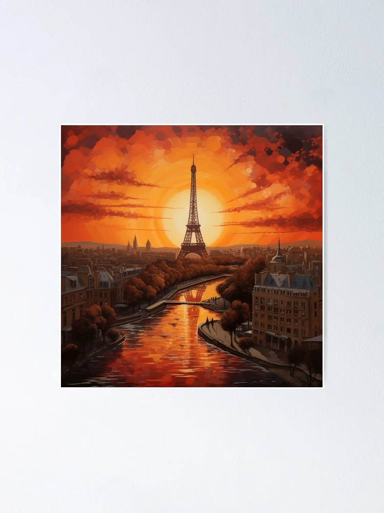 Thumbnail 1 of 3, Poster, Sunset In Paris designed and sold by Rtymer.