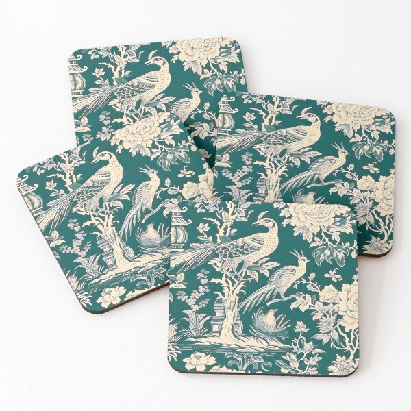 Item preview, Hunter Green Pheasant Chinoiserie Dream designed and sold by TheChinoiserie.