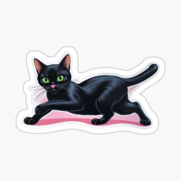 Vista previa del artículo con la obra «Gato negro», diseñado y vendido por Cutipie  Creates.