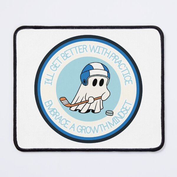 Item preview, growth mindset ghost playing hockey designed and sold by KimRG.