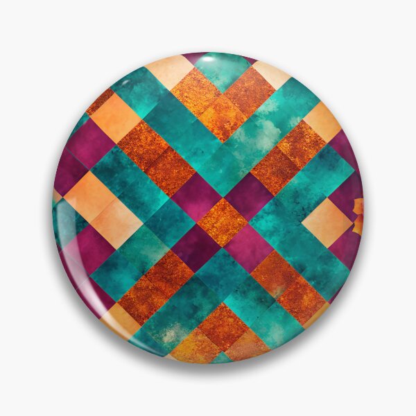 Item preview, PATTERN 019- CHECKS IN DIAMONDS WITH ROSEGOLD DETAILS - Gift items and personal use / Diamonds, Pink, Rosegold,  Blue, Pattern, Yellow, Abstract, Sprinkle  Art designed and sold by LumDesignArt.