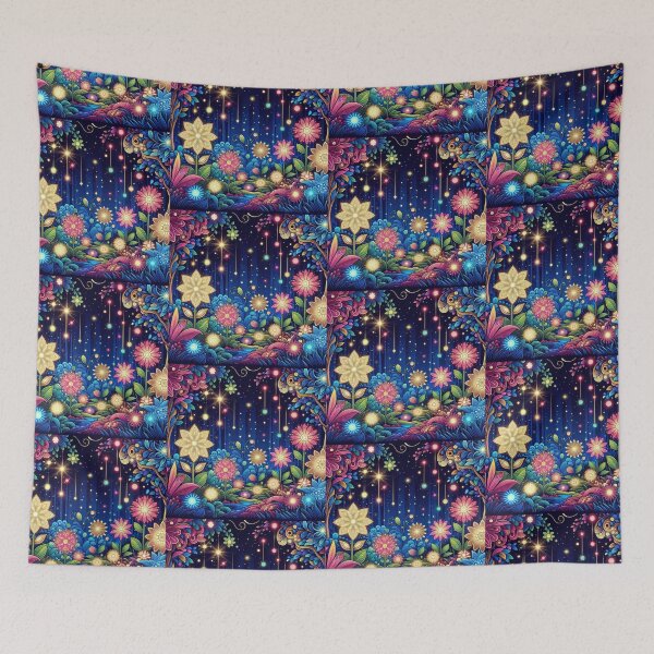 Item preview, Magical Garden with Glowing Flowers Pop Art Style designed and sold by artofuniverse.