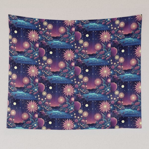 Item preview, Magical Garden with Glowing Flowers Pop Art Style designed and sold by artofuniverse.
