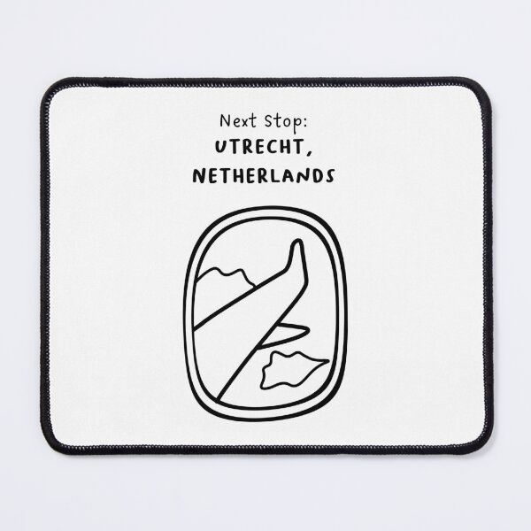 Item preview, Utrecht, Netherlands | Illustration of an Airplane Window View | Handwritten-style Font designed and sold by RM-Journey.