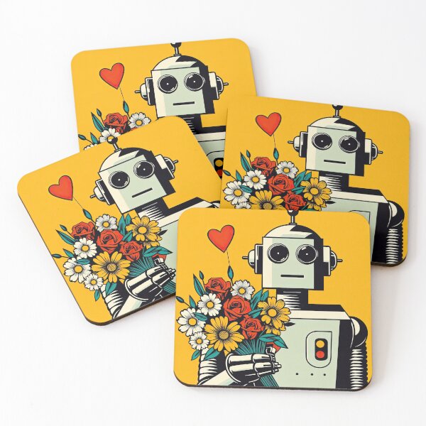Item preview, Robot with Flowers Pop Art Style designed and sold by artofuniverse.