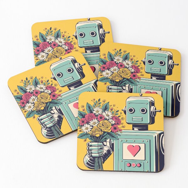 Item preview, Robot with Flowers Pop Art Style designed and sold by artofuniverse.