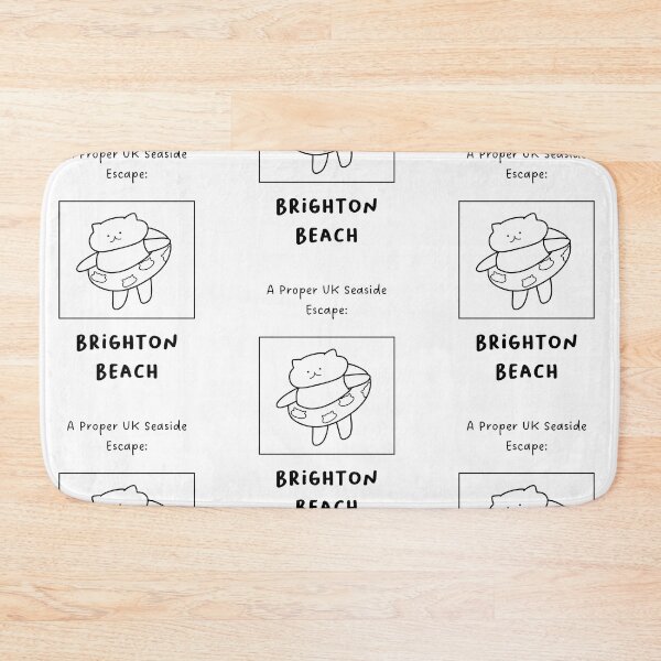 Item preview, Brighton Beach | A Proper UK Seaside Escape | Illustration of a Cute Cat Wearing a Float Ring designed and sold by RM-Journey.