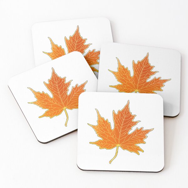Item preview, Copy of Autumn Orange Maple Leaf on Black, Repeat Autumn Leaf Pattern designed and sold by LaRoach Digital Arts.