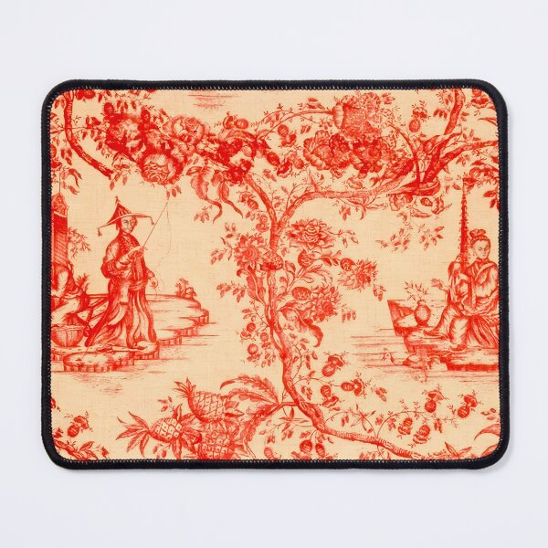 Item preview, Golden Red Chinoiserie Toile designed and sold by TheChinoiserie.