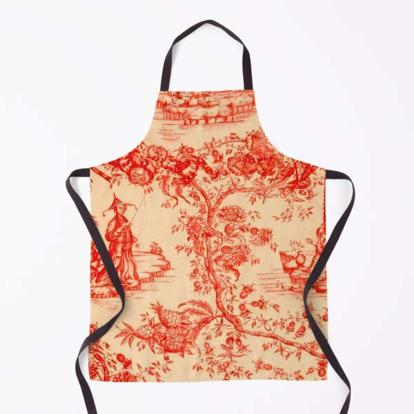 Item preview, Golden Red Chinoiserie Toile designed and sold by TheChinoiserie.