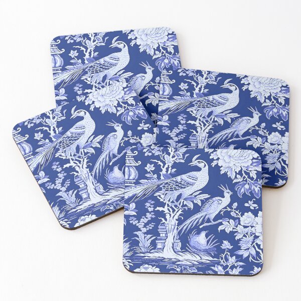 Item preview, Cobalt Pheasant Chinoiserie Dream designed and sold by TheChinoiserie.