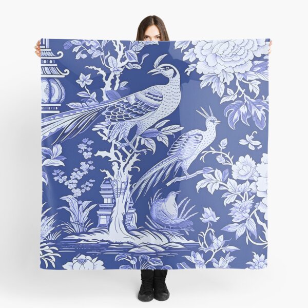 Item preview, Cobalt Pheasant Chinoiserie Dream designed and sold by TheChinoiserie.