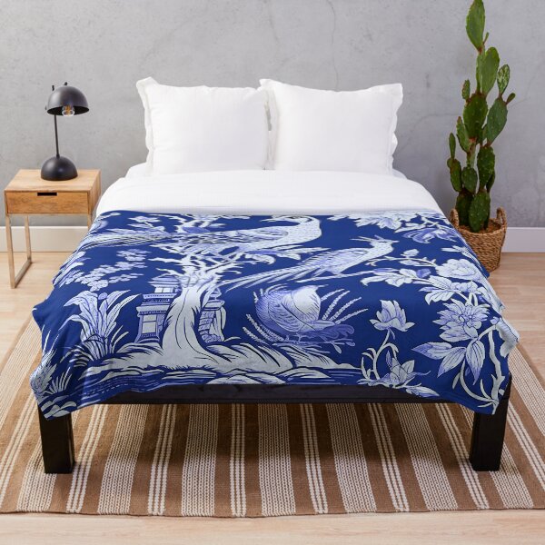 Item preview, Cobalt Pheasant Chinoiserie Dream designed and sold by TheChinoiserie.