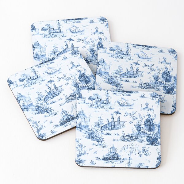 Item preview, Cerulean Pastoral Chinoiserie Toile designed and sold by TheChinoiserie.