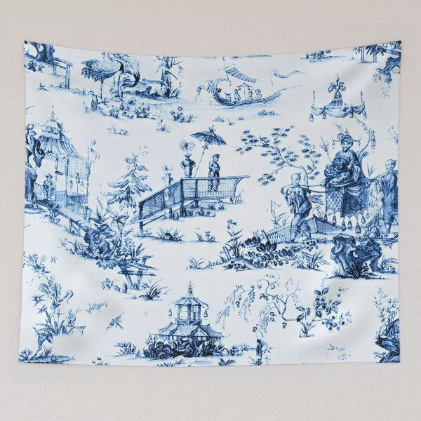 Item preview, Cerulean Pastoral Chinoiserie Toile designed and sold by TheChinoiserie.