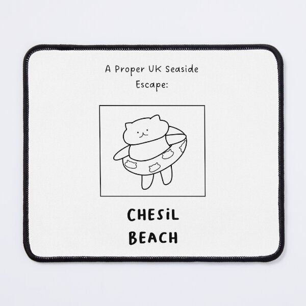 Item preview, Chesil Beach | A Proper UK Seaside Escape | Illustration of a Cute Cat Wearing a Float Ring designed and sold by RM-Journey.