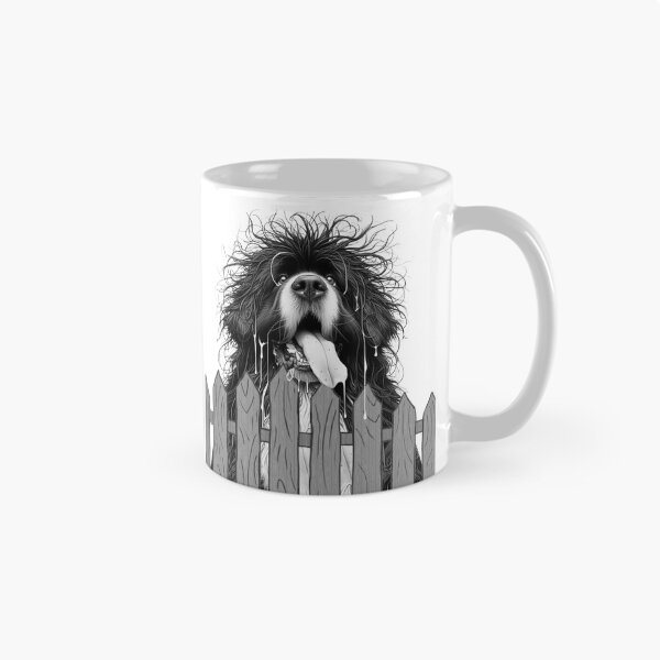 Item preview, Drooly Newfoundland behind fence  designed and sold by Christine Mullis.
