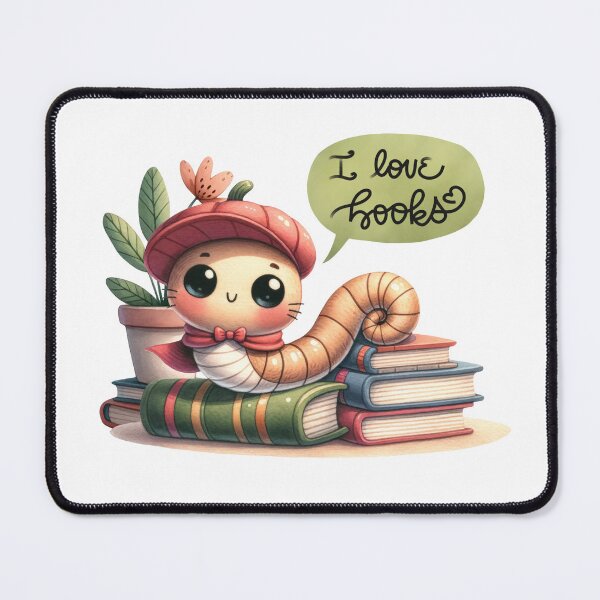 Item preview, Cute bookworm for book lovers designed and sold by amorprint.