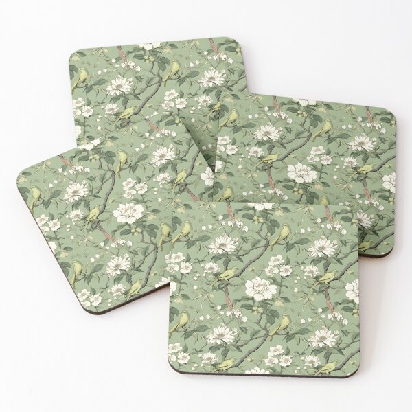Item preview, Sage Chinoiserie with White Flowers designed and sold by TheChinoiserie.