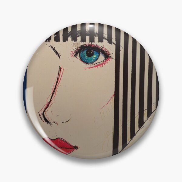 Artikelvorschau, Auffällige Pop-Art-Illustration mit blauen Augen und roten Lippen entworfen und verkauft von Samuel-Rox.