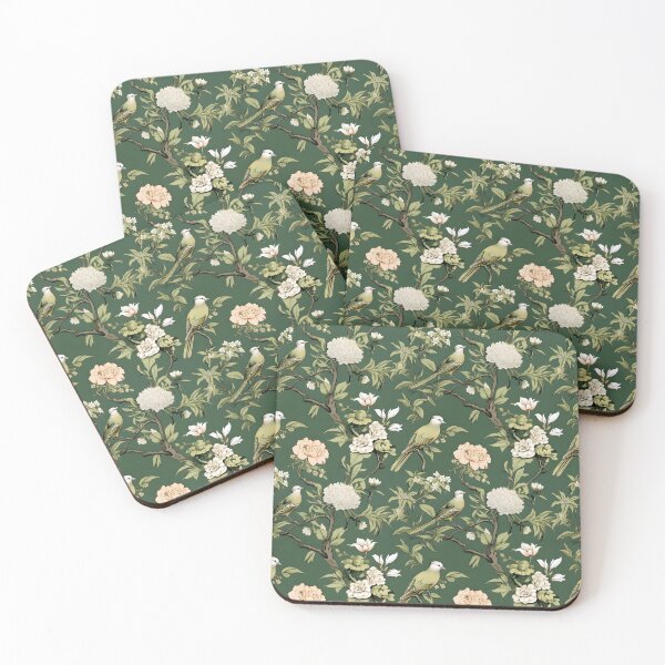 Item preview, Floral Moss Chinoiserie Chintz designed and sold by TheChinoiserie.