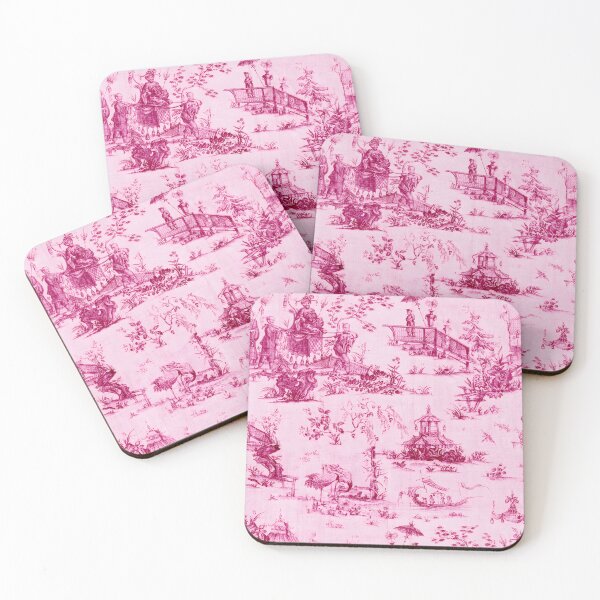 Item preview, Fuschia Pastoral Chinoiserie Toile designed and sold by TheChinoiserie.