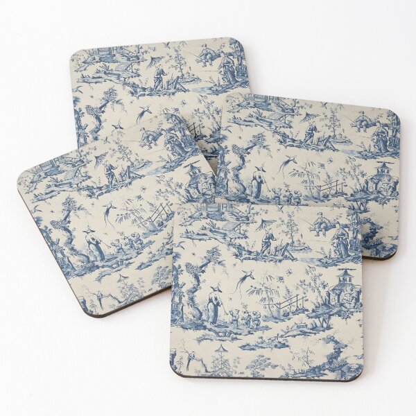 Item preview, Navy Pastoral Chinoiserie Toile designed and sold by TheChinoiserie.