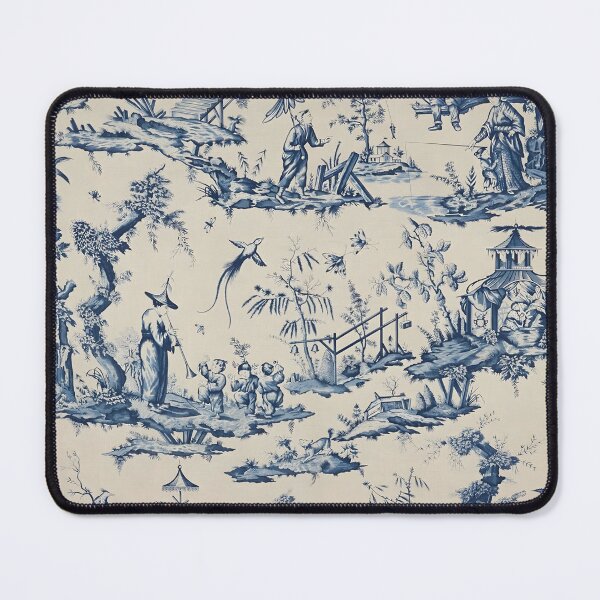 Item preview, Navy Pastoral Chinoiserie Toile designed and sold by TheChinoiserie.