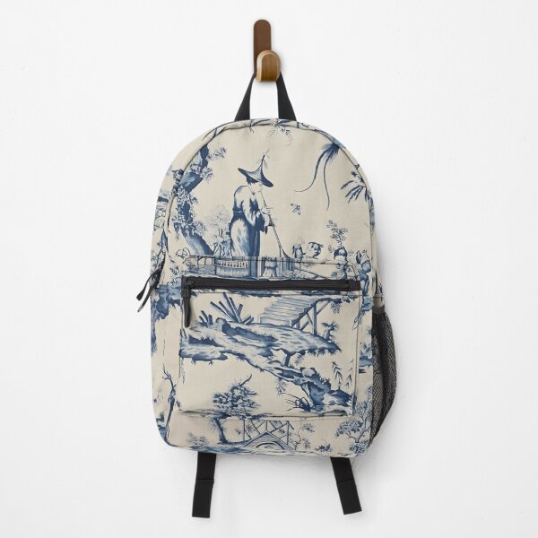 Item preview, Navy Pastoral Chinoiserie Toile designed and sold by TheChinoiserie.