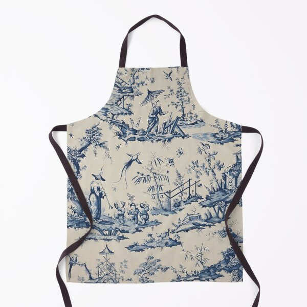 Item preview, Navy Pastoral Chinoiserie Toile designed and sold by TheChinoiserie.
